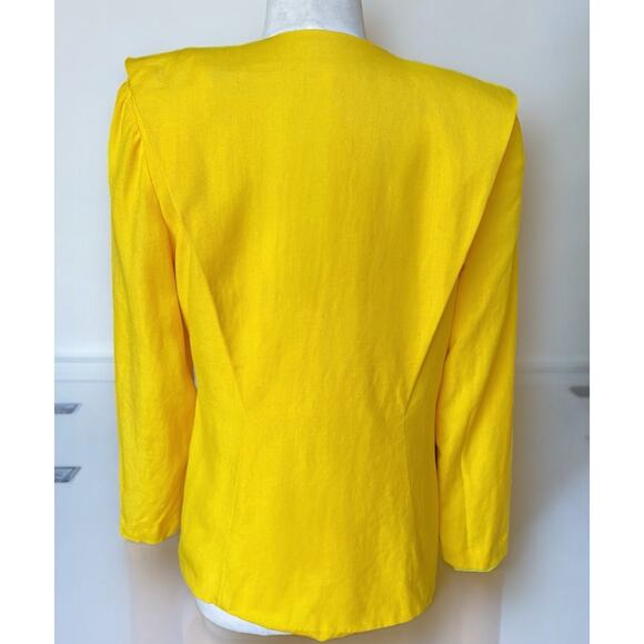 VTG 80s G.B. Scott Blazer Linen Blend Old Money Inspired By Princess Diana Sz 8 - Picture 7 of 11